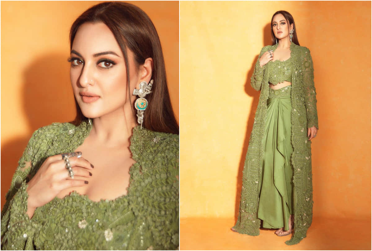 sonakshi sinha glamorous photos in green outfit amid rumours with actor zaheer iqbal