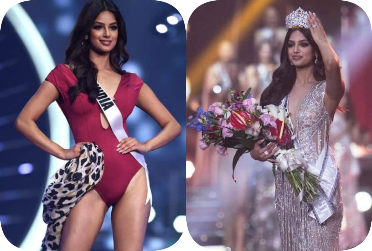 miss universe 2021 winner harnaaz sandhu photos from finale wearing monokini and gown