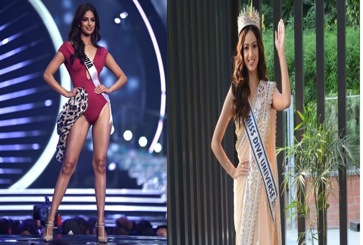 miss universe 2021 winner harnaaz sandhu photos from finale wearing monokini and gown