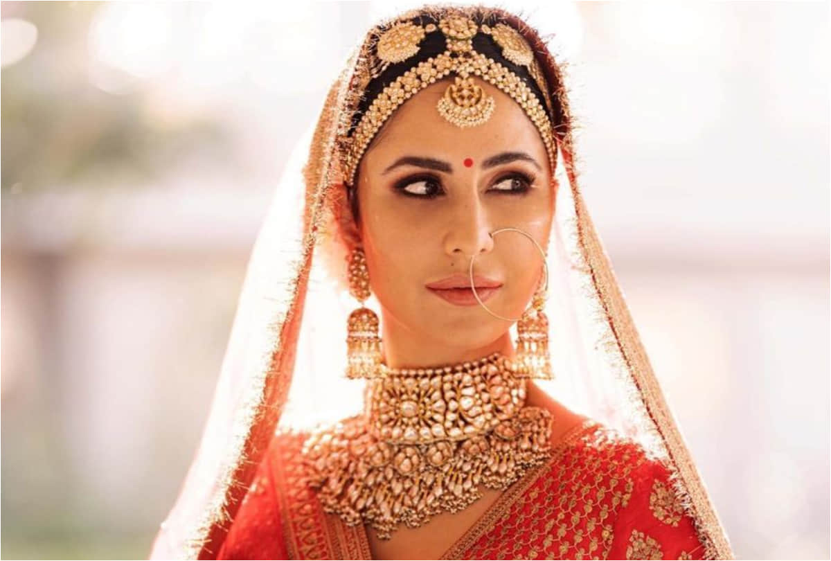 katrina kaif shares latest photos of as bride full look wearing red lehenga designed by sabyasachi