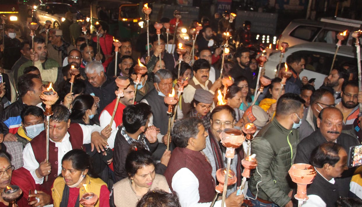 Congress took out torch procession in honor of Priyadarshini Shaurya Samman ceremony