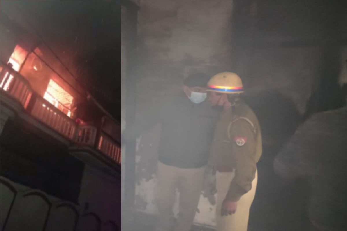 Fire in a factory in third floor of house in tez vihar colony of Meerut