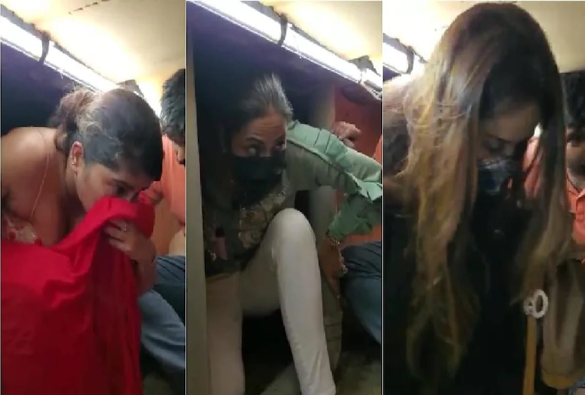 Raid in Mumbai: 17 bar girls found in a three-feet wide secret basement, the door shown after breaking the glass of makeup room