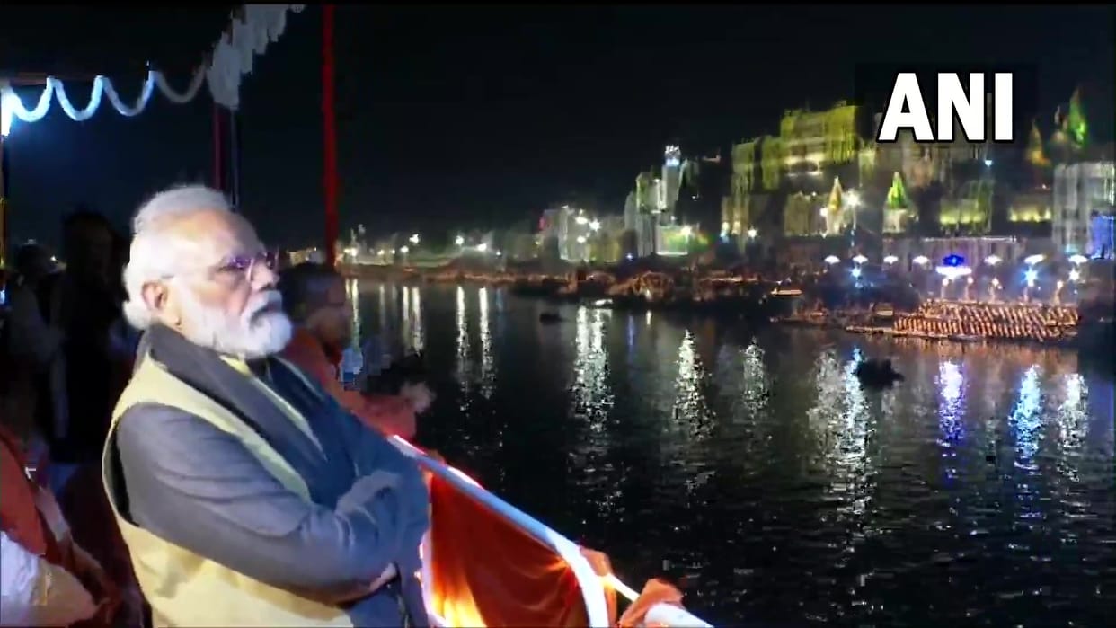 Kashi Vishwanath Corridor inauguration PM Modi on cruise with chief ministers see Ganga Aarti dev deepwali ghat