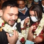तेजस्वी यादव और उनकी पत्नी