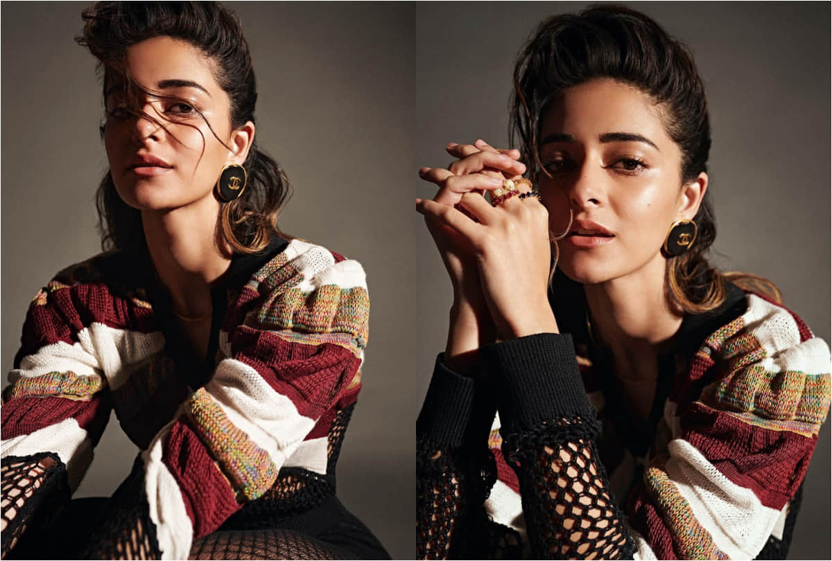 ananya panday wear sweater with stockings to look glamorous