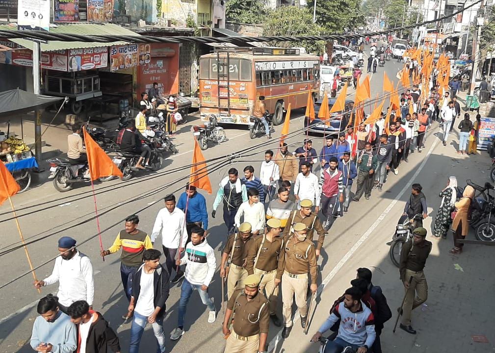 Hindu organizations took out bravery movement amidst cheers