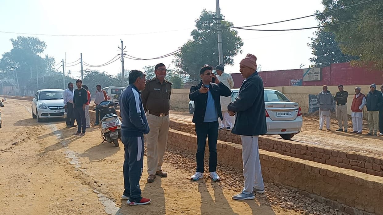pollution control board stopped four lane road construction work
