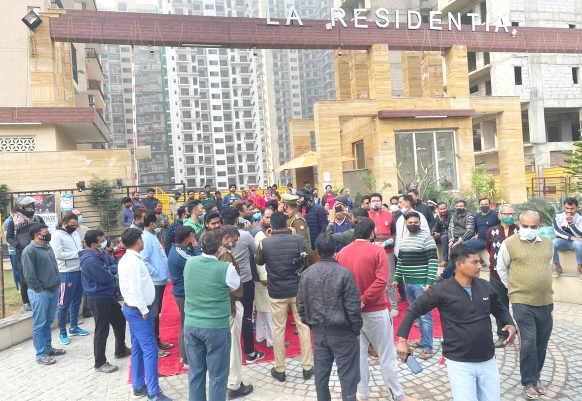 Water supply could be started in the society after the ruckus and FIR