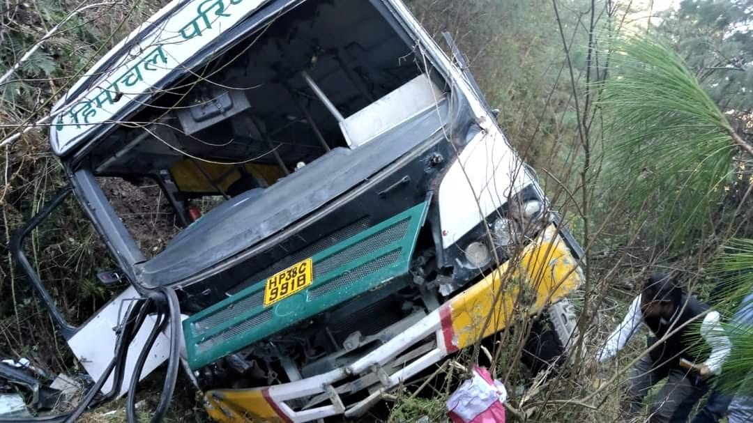 22 pessenger injured in hrtc bus accident