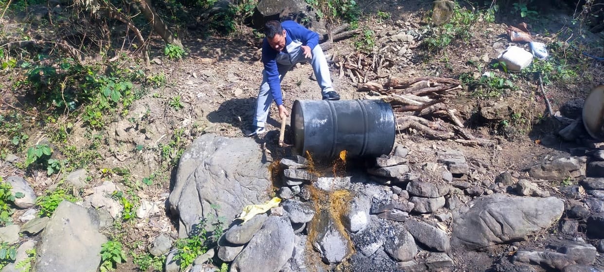 one thousand ltr lahan destroyed in gojars jungale ponta