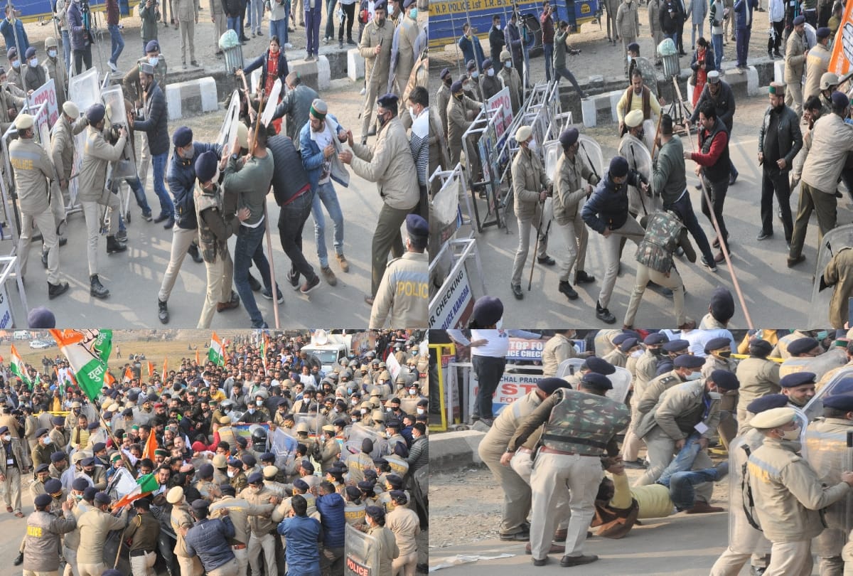 Clashes between Youth congress workers and police, many injured in dharamshala
