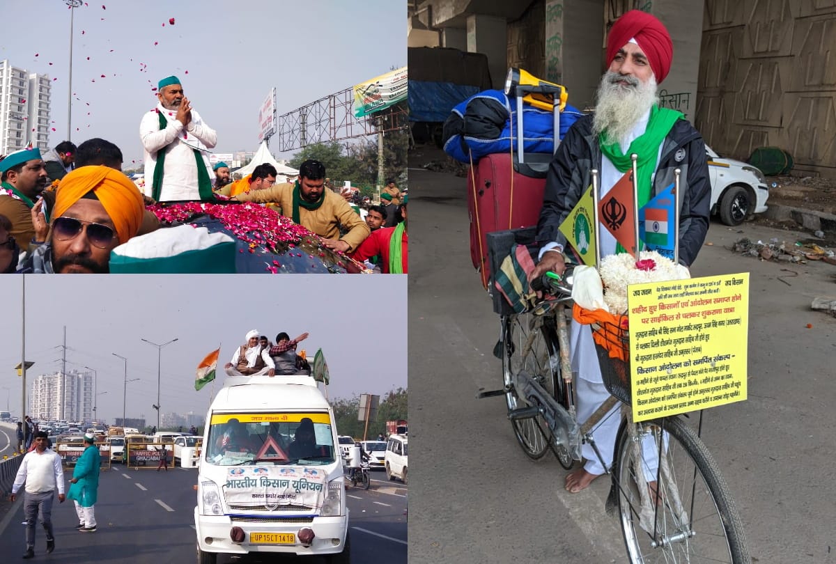 Kisan Andolan farmers return from ghazipur site rakesh tikait calls farmers for fateh march