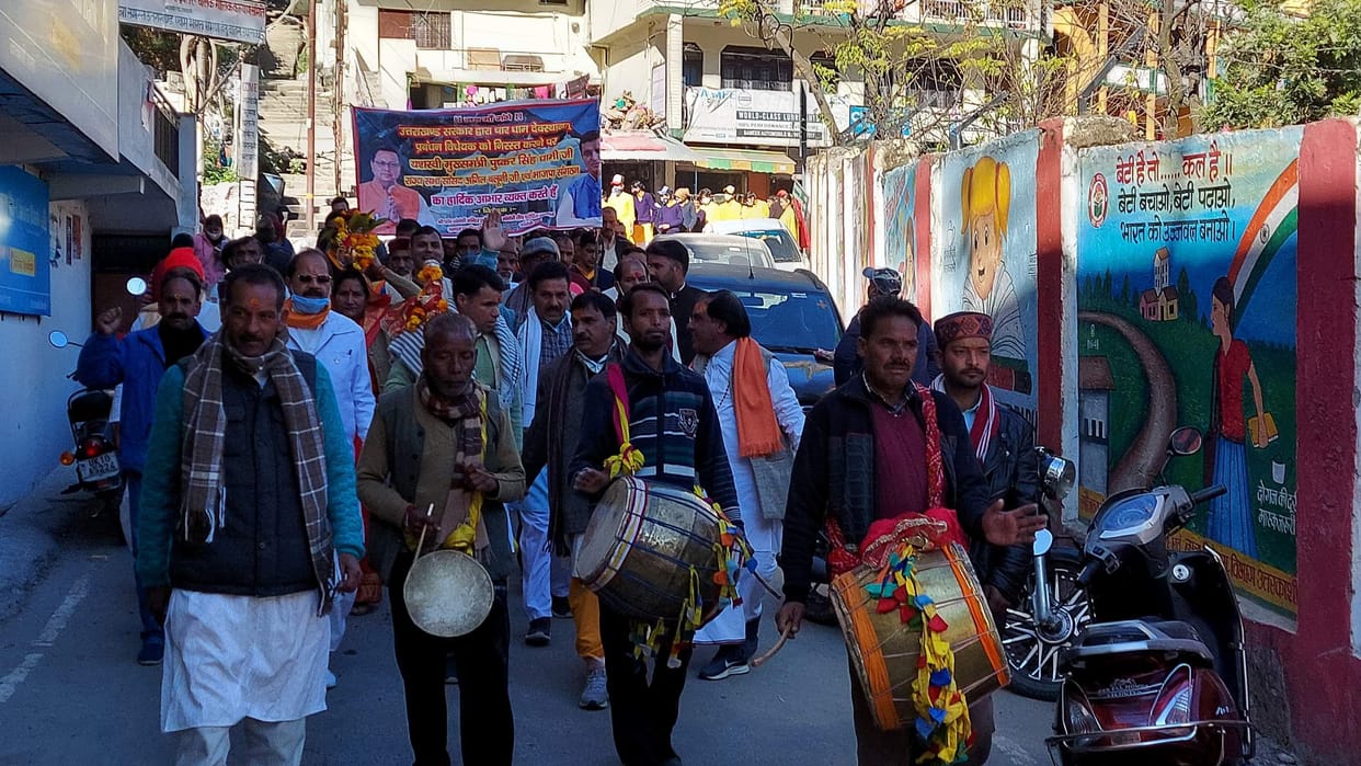Victory procession taken out with the chants of Ganga Maa