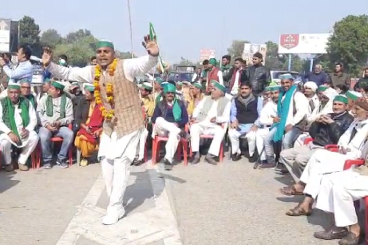 Meerut News: Rakesh Tikait has been welcomed everywhere on the Delhi-Meerut highway and the farmers dance in joy and see photos