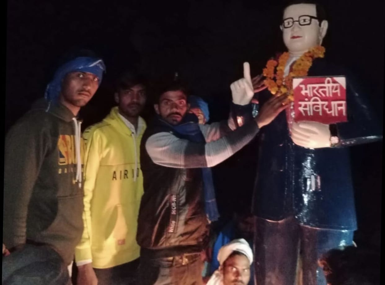 Mischievous elements damaged Ambedkar statue, installed a new statue in the night itself