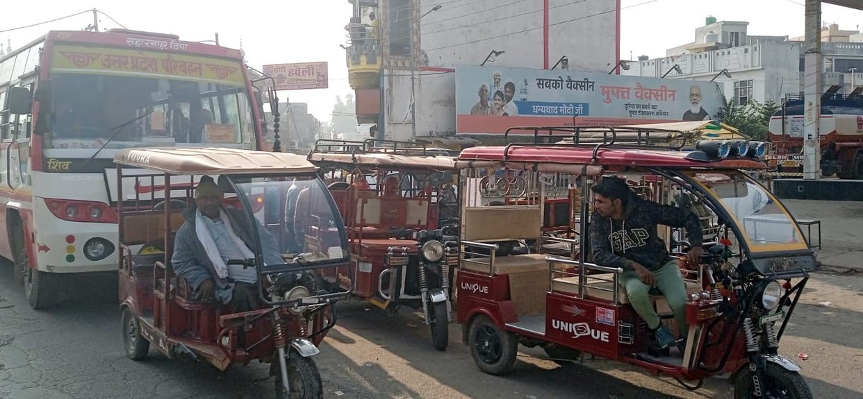 E-rickshaw Belgaum, severe jam in the city
