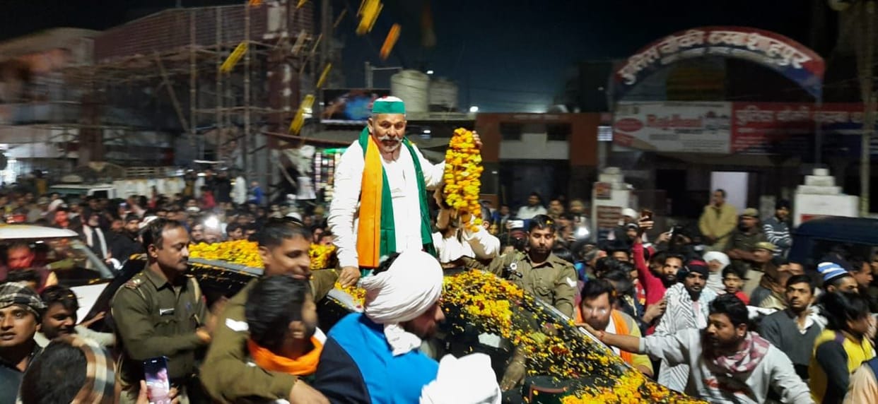 Went with simplicity and Rakesh Tikait returned from Ghazipur border with Fateh march
