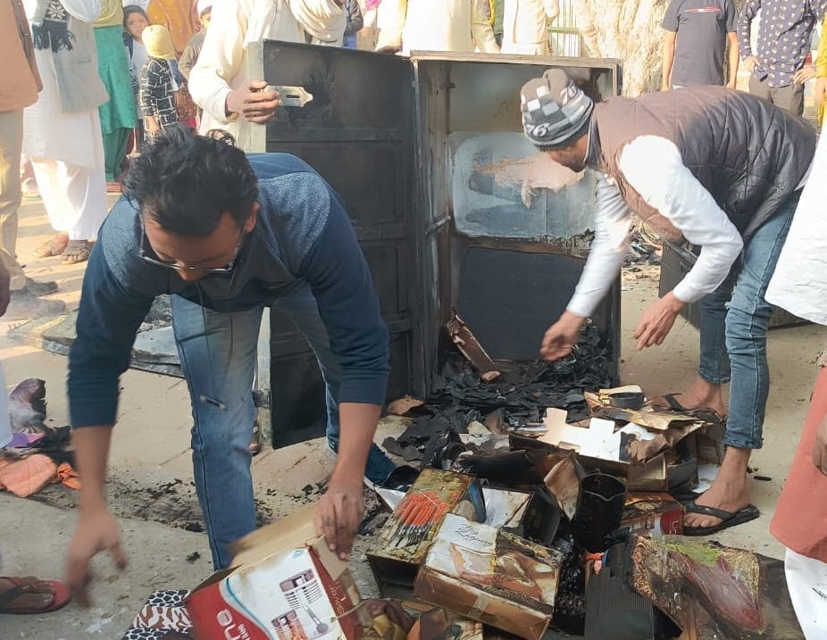House fire due to gas cylinder leak