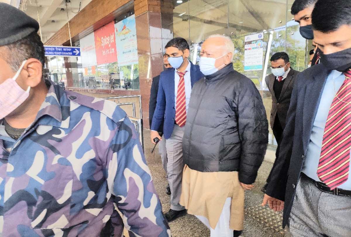 RSS chief Mohan Bhagwat reached Kangra on a five-day visit to Himachal