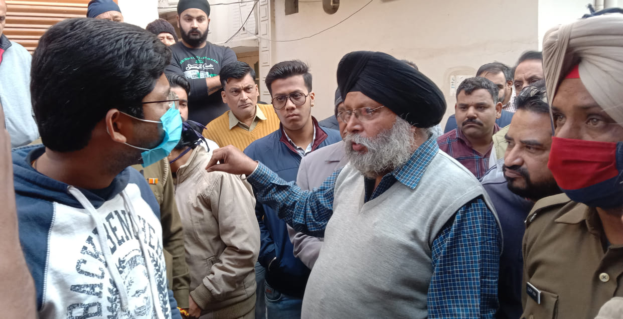 There was a protest against the corporation team that came to break the drains to clean the drains