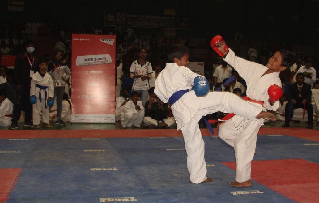 All India Karate Championship Beginning: UP Aka and Aau are heavy on opposing players won many matches