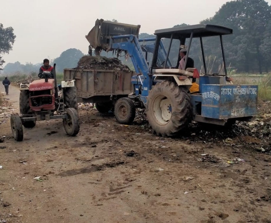 Heaps of garbage removed from near the shrine