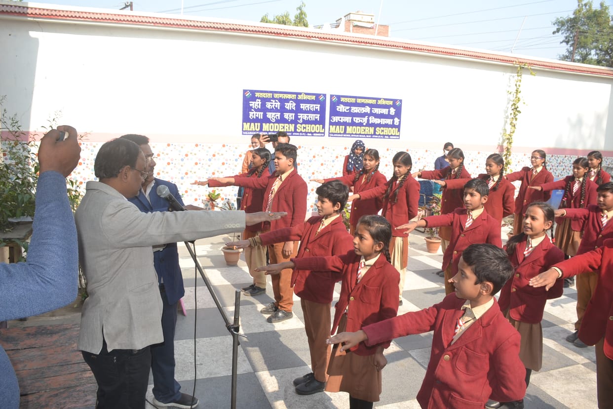 Voting was done in the school for awareness