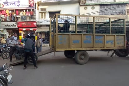 Chhatarpur: Traffic police's action continues, youth entangled with traffic police on the matter of confiscation of vehicle and challan