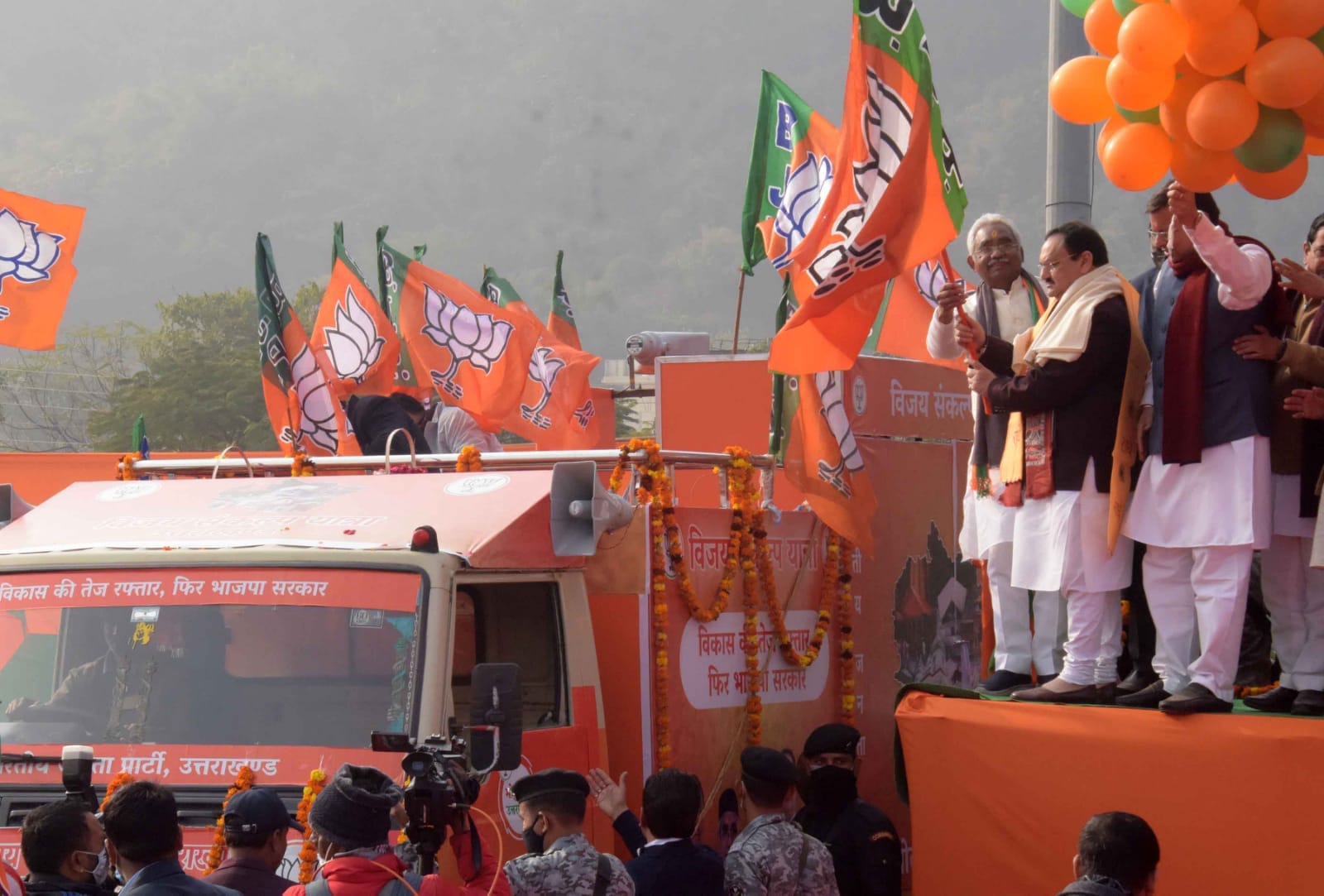 uttarakhand election 2022: National President JP Nadda starta Vijay Sankalp Yatra in haridwar, photos