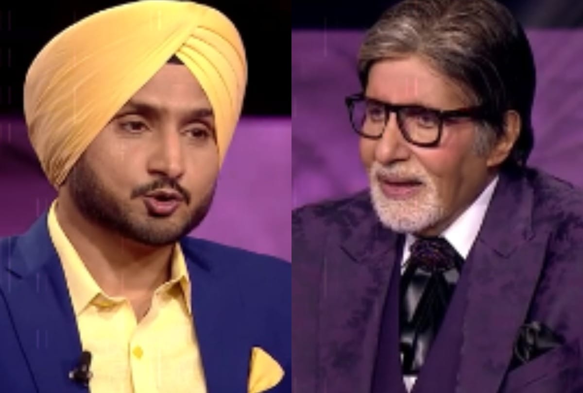 Kaun Banega Crorepati 13 amitabh bachchan gave surprise to harbhajan singh, cricketer get emotional and started crying to see her daughter on video message