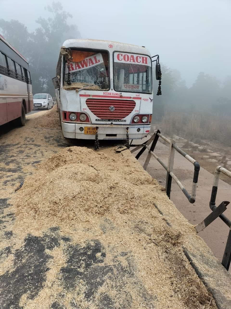 Trolley-bus collides, six passengers injured