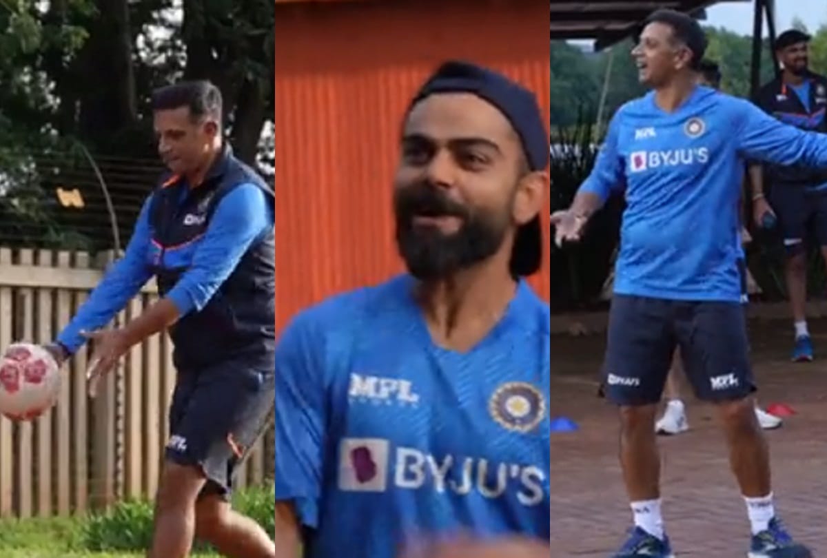 IND vs SA Virat Kohli, Rahul Dravid play 'Footvolley' as Team India takes part in first training session