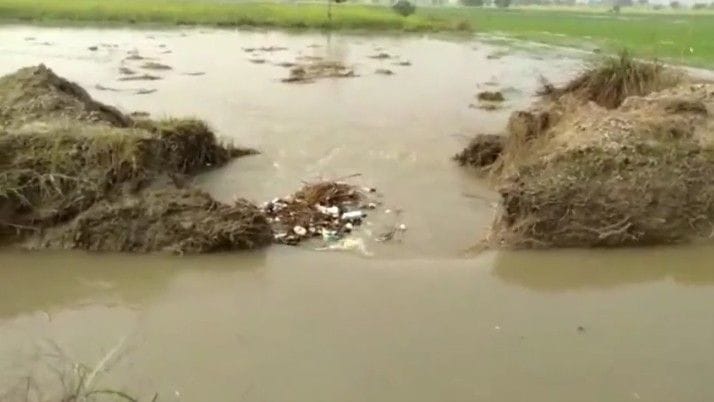 Hathras: Now the track of Rajwaha cut in Barwana, the crop is submerged