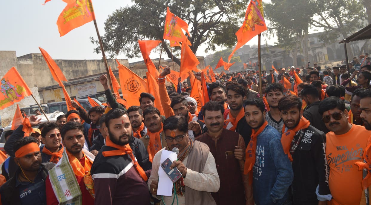 Hathras: VHP, Bajrang Dal enthusiastically took out Shaurya Path Movement