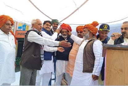 who played a leading role in the farmers movement were honored in Jind of Haryana