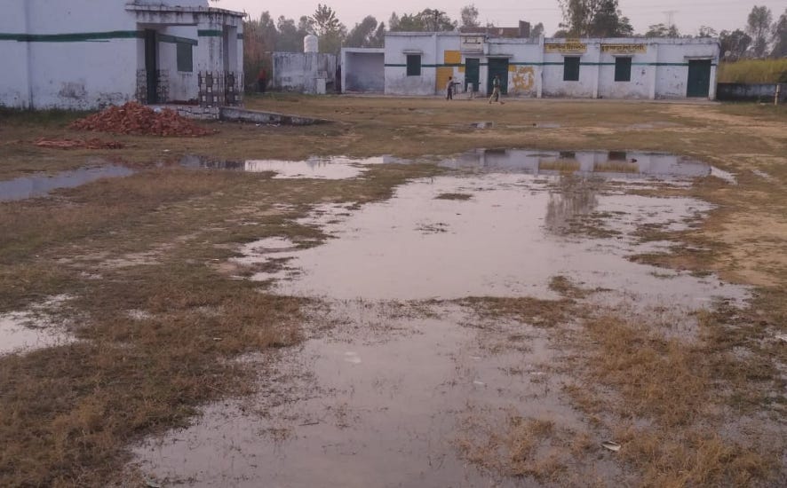 Waterlogging in the school premises increased the problem