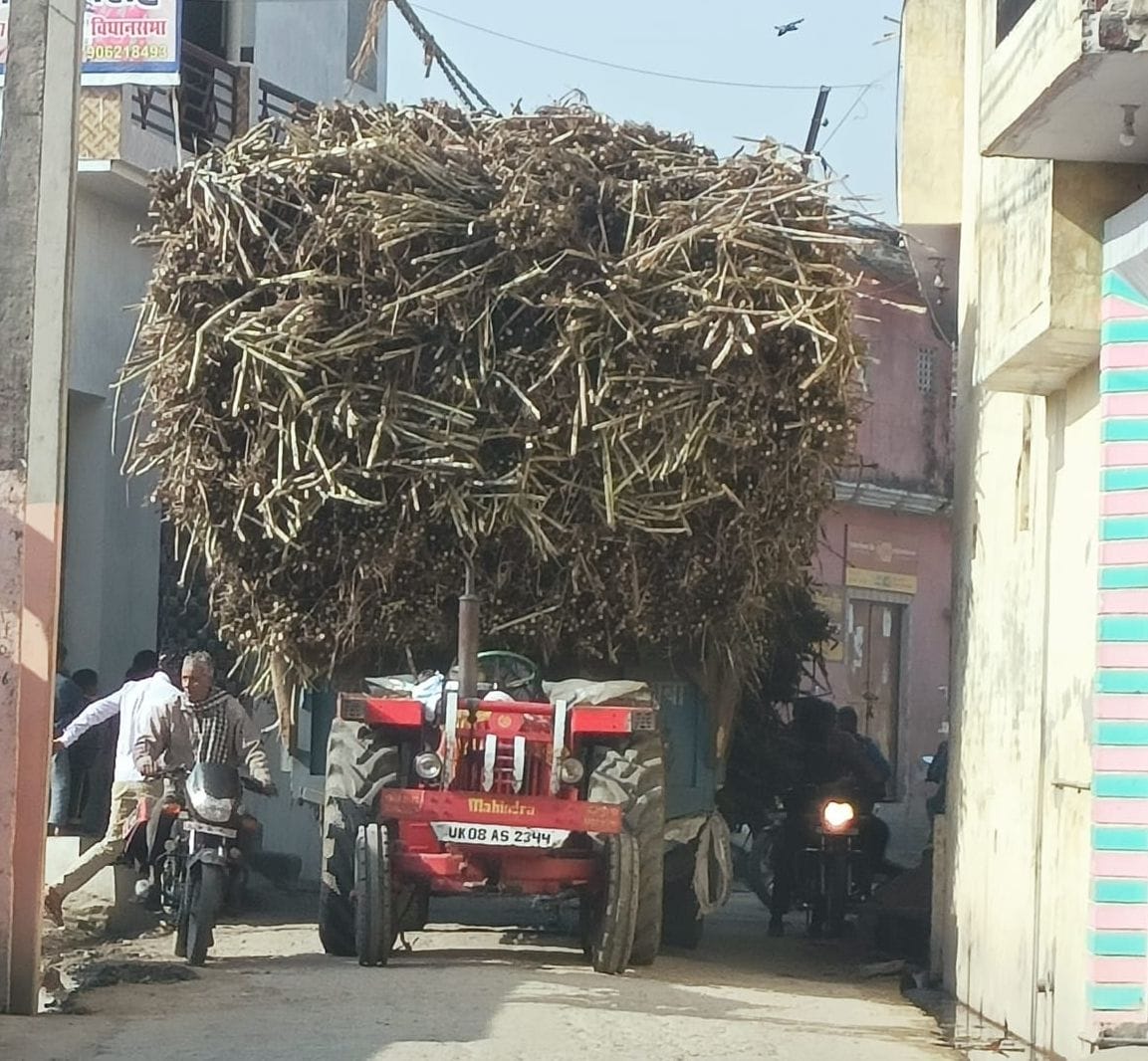 Sugarcane overload trolleys causing jam