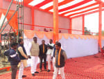 घोसी के भिखारीपुर विक्कमपुर में भाजपा जनसंदेश रैली के स्थल पर जायजा लेते भाजपा नेता रामबिलास चौ?