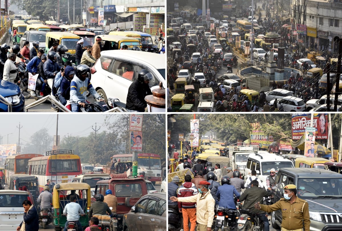 dm stuck in gorakhpur city jam