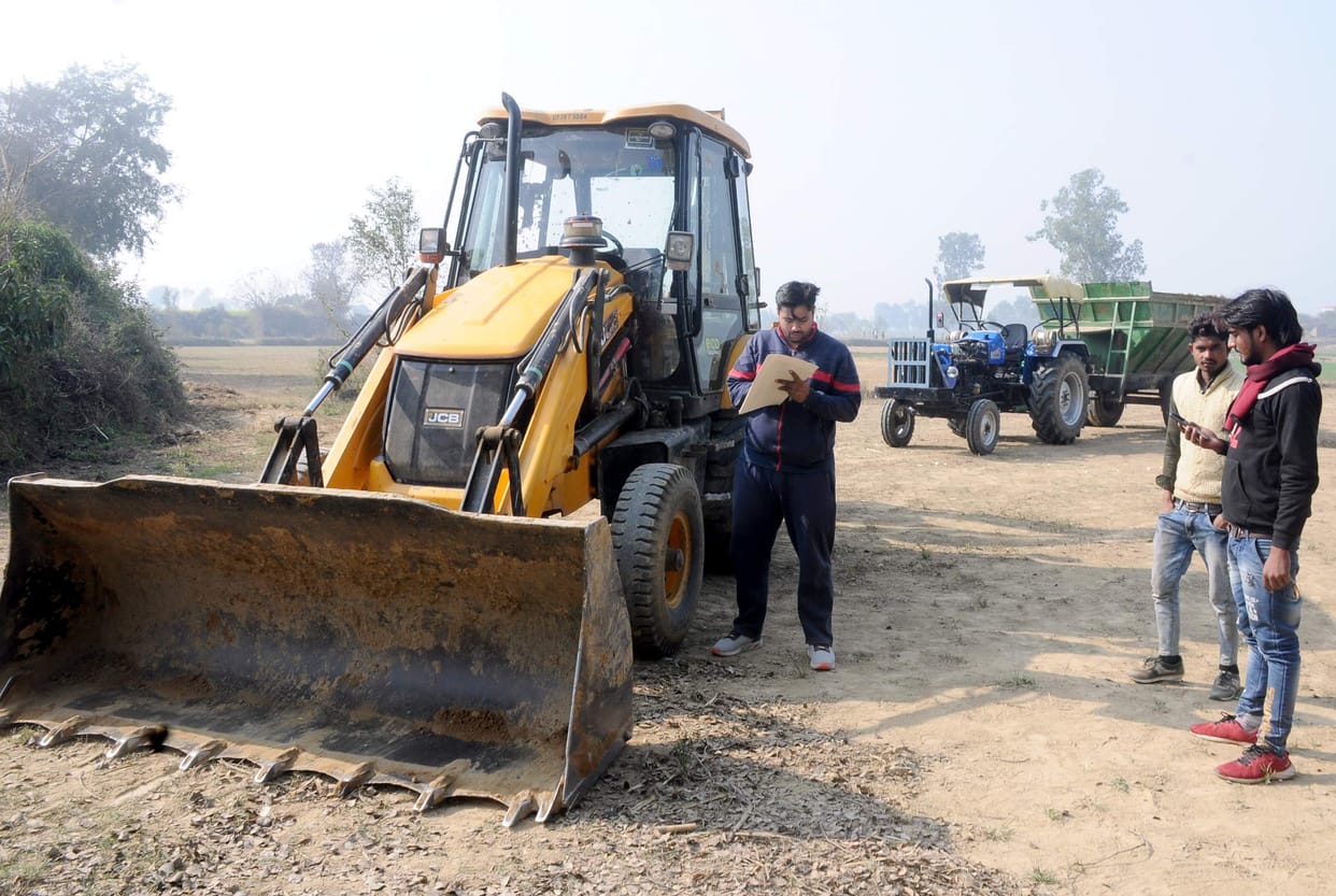 JCB caught doing mining, fined Rs 2.25 lakh