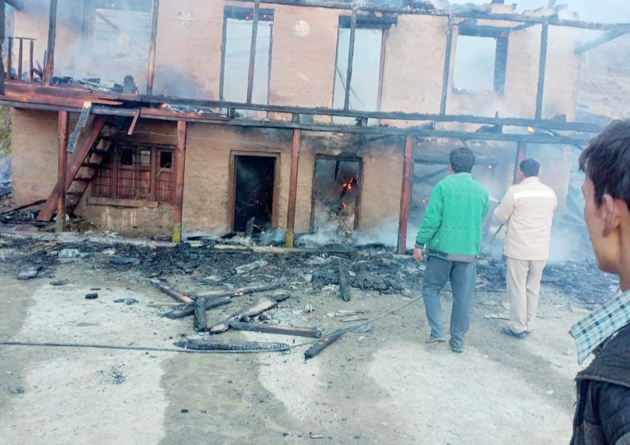 Two-storey house of three brothers burnt in Pukhtala
