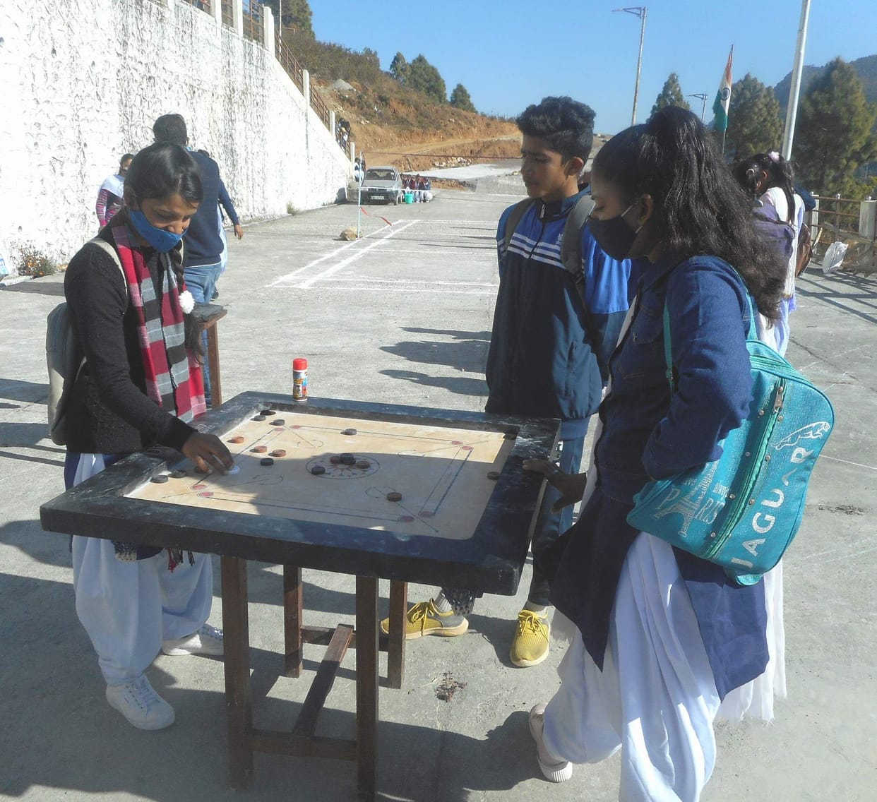 Ramesh Chandra and Raveena won the carrom competition