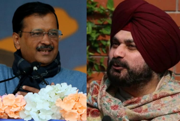 Verbal fight between Navjot Sidhu And Arvind Kejriwal