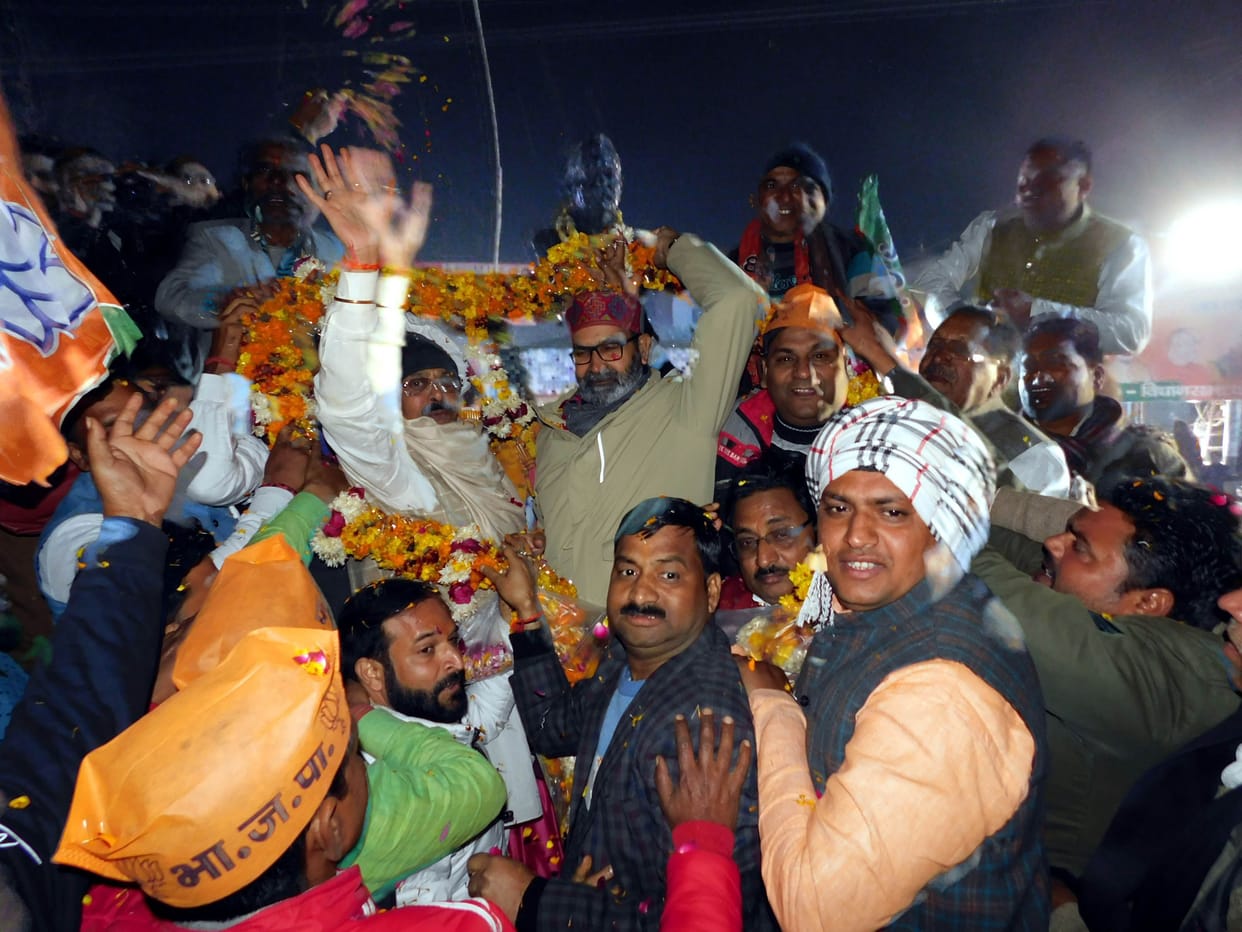 Hathras: BJP gathered to welcome Jan Vishwas Yatra