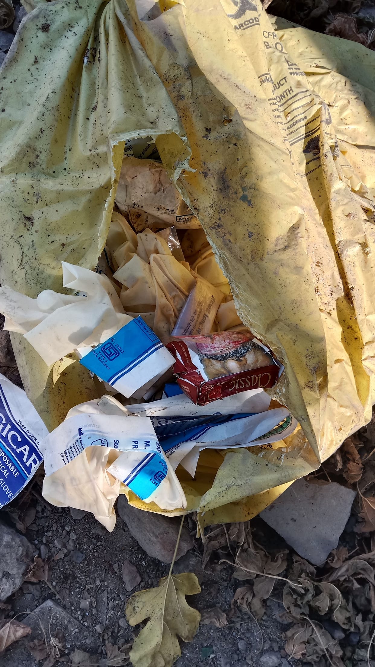 PPE kit and medical waste thrown in open in civil hospital