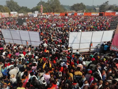 CM Yogi visit Sonbhadra for bjp jan vishwas yatra  In rally said double pension for  farmers  old man  and disabled people