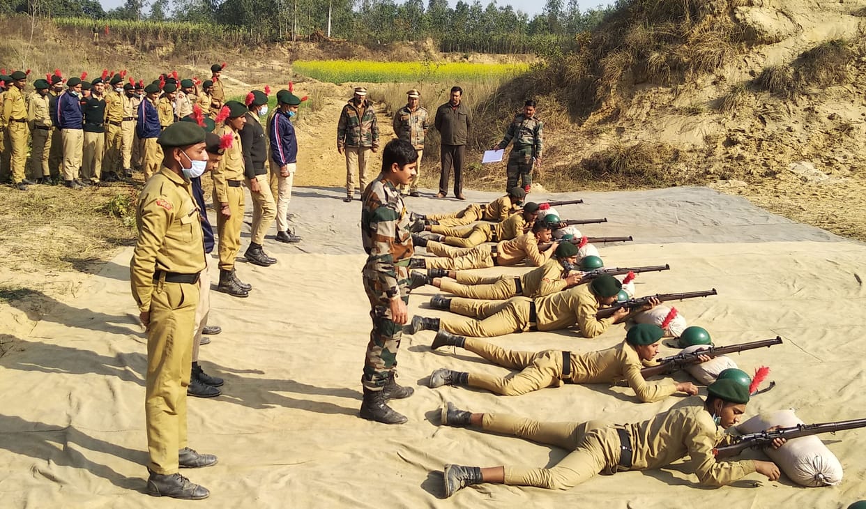 Cadets learning drill and discipline in the camp
