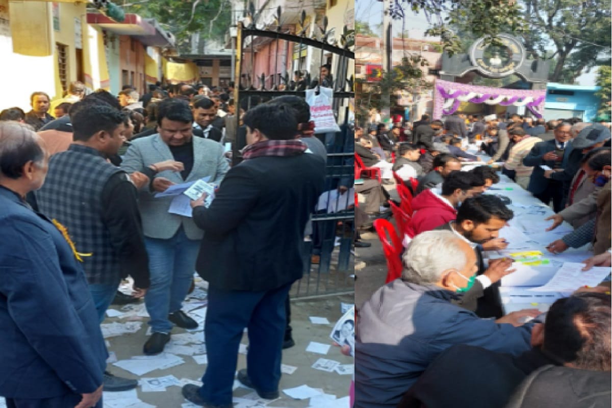 Muzaffarnagar News: District Bar Association and Civil Bar Association elections are being held in different premises in a day