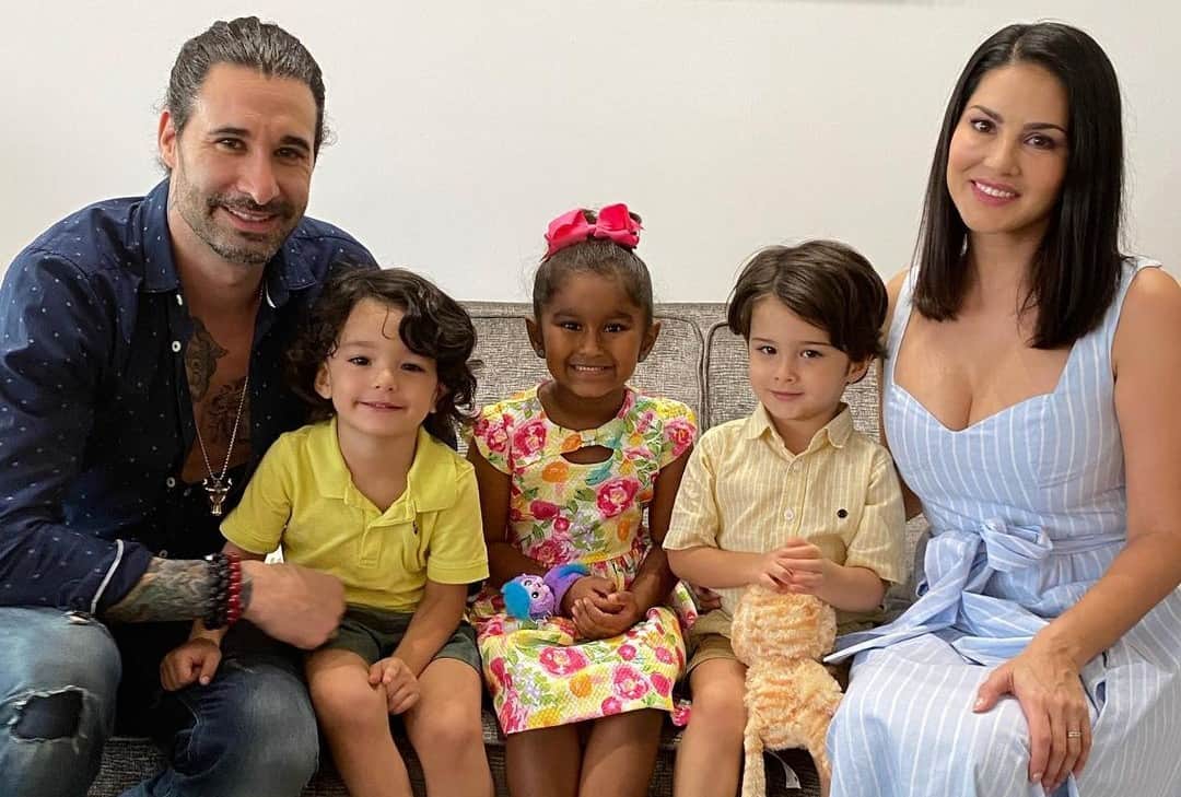 Sunny Leone Trolled For Not Holding Daughter Nisha Hands Husband Daniel Webber Support